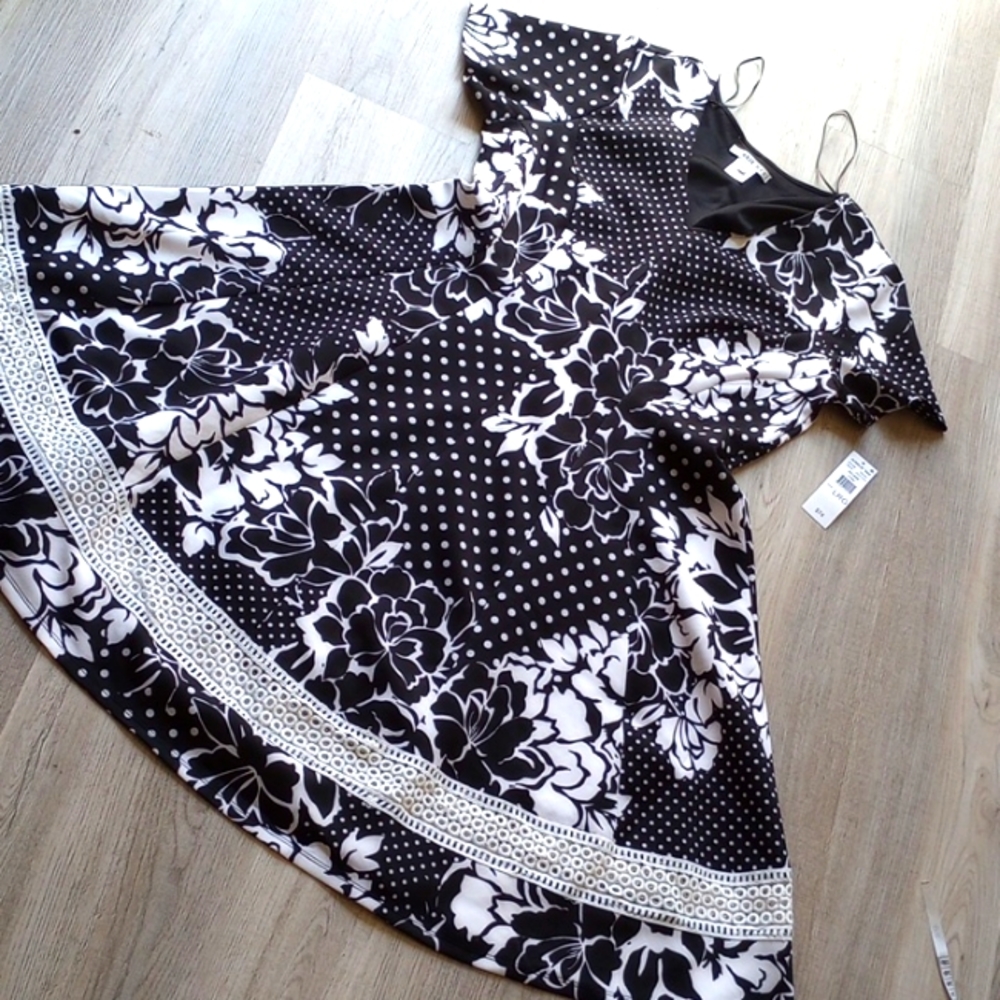 Robbie bee black and white dress size large